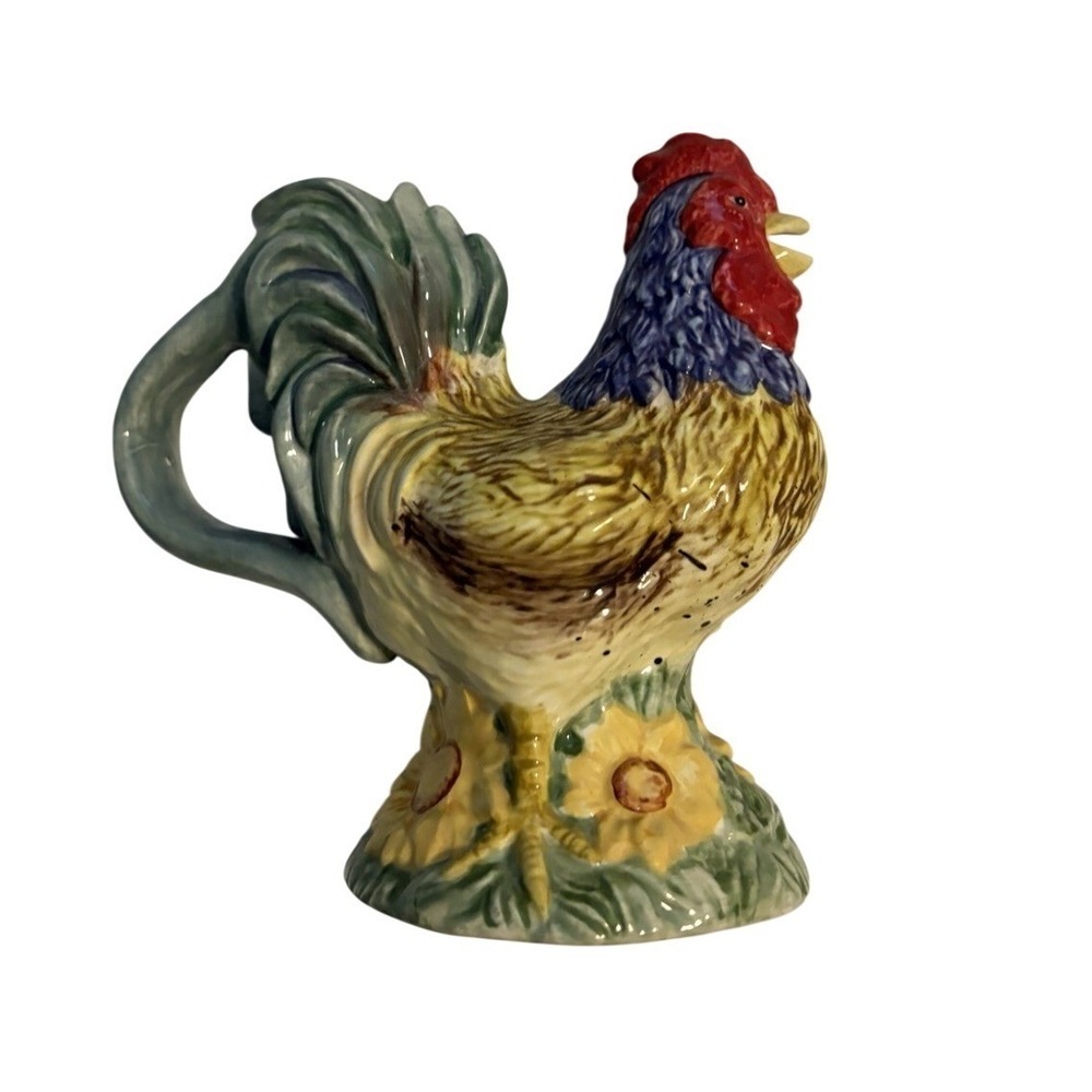 The‎ Sakura Table Rooster Creamer Chanticleer Multicolor Hand Painted Pitcher OS